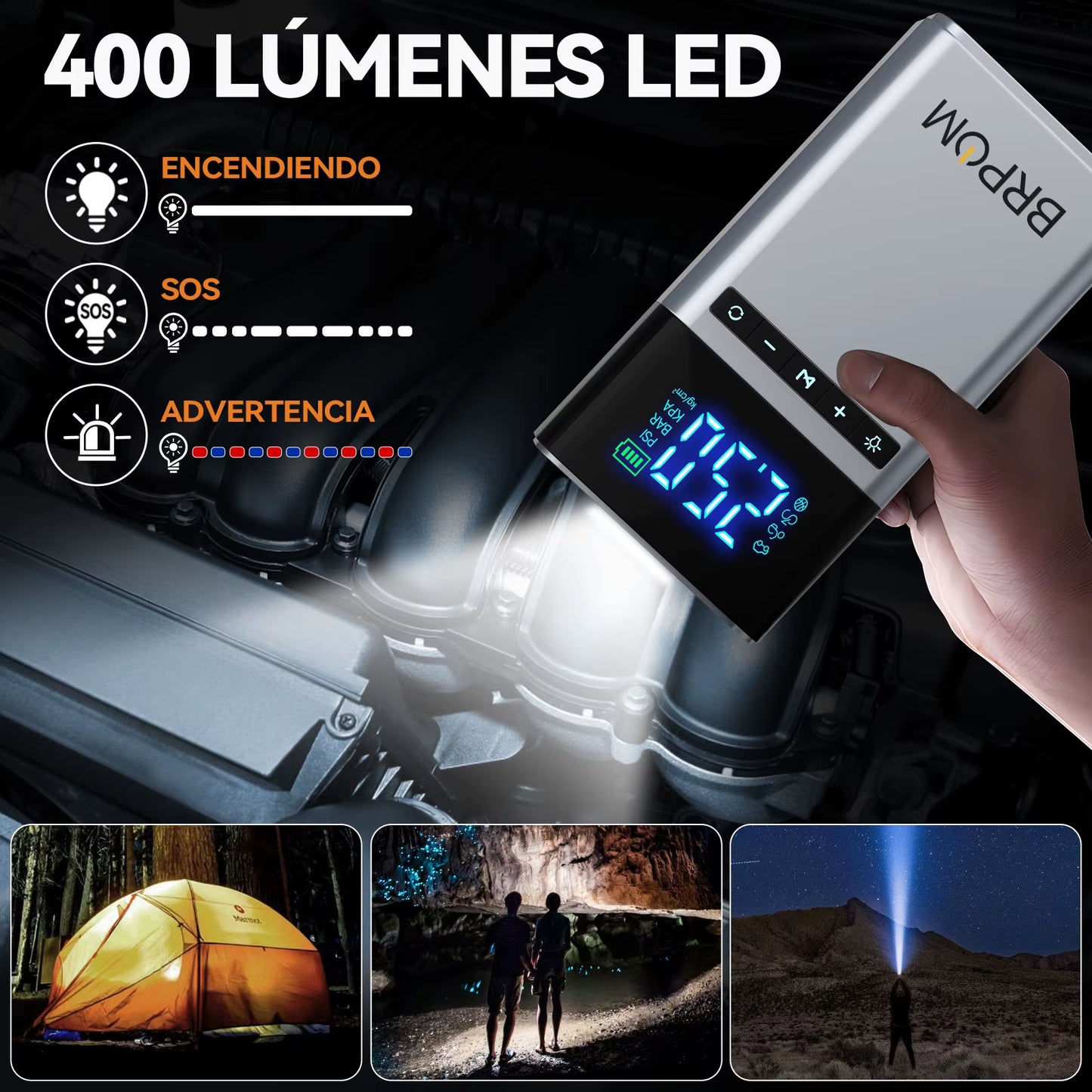 Portable Car Starter with Air Compressor 150 PSI 7500A Starter 12V Car Battery Starter Box Car Battery Jumper Starter